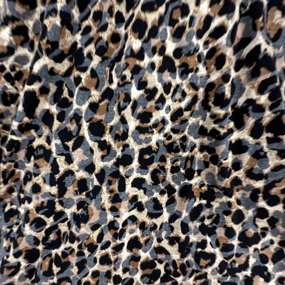 Gibson Dress Animal/ Leopard Print Stretch Soft Comfy Elastic Waist XXS V-Neck - Picture 13 of 16